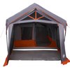 Camping Tent with Windows Grey and Orange 10-Person Waterproof