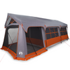 Camping Tent with Windows Grey and Orange 10-Person Waterproof