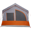 Camping Tent with Windows Grey and Orange 10-Person Waterproof