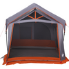 Camping Tent with Windows Grey and Orange 10-Person Waterproof