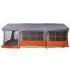 Camping Tent with Windows Grey and Orange 10-Person Waterproof