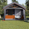 Camping Tent with Windows Grey and Orange 10-Person Waterproof