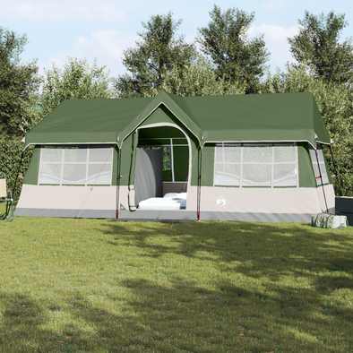 Camping Tent with Windows Green 12-Person Waterproof