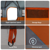Camping Tent with Windows Grey and Orange 12-Person Waterproof