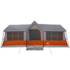 Camping Tent with Windows Grey and Orange 12-Person Waterproof