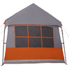 Camping Tent with Windows Grey and Orange 12-Person Waterproof