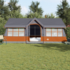 Camping Tent with Windows Grey and Orange 12-Person Waterproof