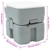 Camping Toilet grey body+white lid