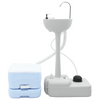 Camping toilet light blue body + white lid colour Not Applicable