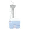 Camping toilet light blue body + white lid colour Not Applicable