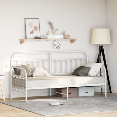 Beds & Bed Frames White Metal 80 x 200 cm Durable Bed Frame
