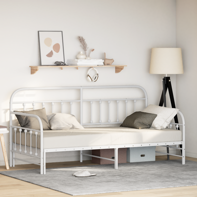 Beds & Bed Frames White Metal 90 x 190 cm