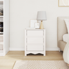 Bedside Cabinet "DRAMMEN" White 45x35x56 cm Solid Wood Pine
