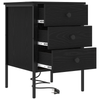Bedside Cabinet Black oak 42 x 41 x 61 cm Engineered wood