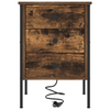 Bedside Cabinet with Drawer Smoked oak Engineered wood