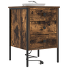 Bedside Cabinet with Drawer Smoked oak Engineered wood