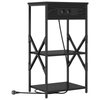 Bedside Cabinet with Shelf with Storage Black oak Engineered wood