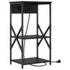 Bedside Cabinet with Shelf with Storage Black oak Engineered wood