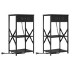 Bedside Cabinets with Shelf with Storage 2 pcs Black oak Engineered wood