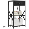 Bedside Cabinets with Shelf with Storage 2 pcs Black oak Engineered wood