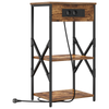 Bedside Cabinet with Shelf with Storage Smoked oak Engineered wood
