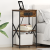 Bedside Cabinets with Shelf with Storage 2 pcs Smoked oak Engineered wood