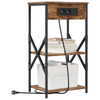 Bedside Cabinets with Shelf with Storage 2 pcs Smoked oak Engineered wood