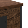 Bedside Cabinet with Shelf with Storage Brown oak Engineered wood