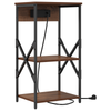 Bedside Cabinet with Shelf with Storage Brown oak Engineered wood