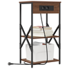 Bedside Cabinets with Shelf with Storage 2 pcs Brown oak Engineered wood
