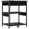 Bedside Cabinet Black oak 41 x 31 x 51 cm Engineered wood