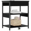 Bedside Cabinet Black oak 41 x 31 x 51 cm Engineered wood
