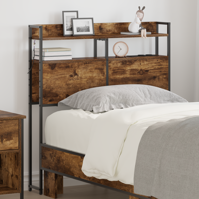 Storage Headboard Smoked oak 80 cm Engineered wood