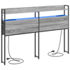 Storage Headboard Grey sonoma 160 cm Engineered wood