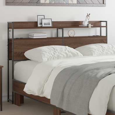 Storage Headboard Brown oak 160 cm Engineered wood