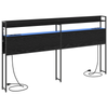 Storage Headboard Black oak 200 cm Engineered wood