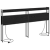 Storage Headboard Black oak 200 cm Engineered wood