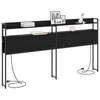 Storage Headboard Black oak 200 cm Engineered wood