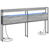 Storage Headboard Grey sonoma 200 cm Engineered wood