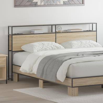 Storage Headboard Sonoma oak 200 cm Engineered wood