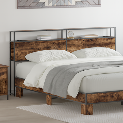 Storage Headboard Smoked oak 200 cm Engineered wood