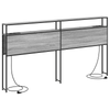 Storage Headboard Grey sonoma 200 cm Engineered wood