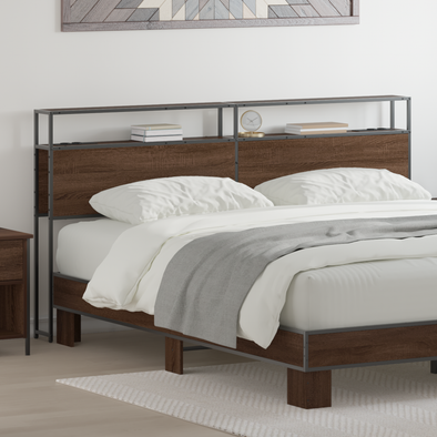 Storage Headboard Brown oak 200 cm Engineered wood