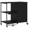Office Cabinet with Wheel Black oak Engineered wood