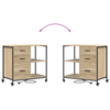 Office Cabinet with Wheel Sonoma oak Engineered wood