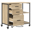 Office Cabinet with Wheel Sonoma oak Engineered wood