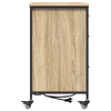 Office Cabinet with Wheel Sonoma oak Engineered wood