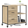 Office Cabinet with Wheel Sonoma oak Engineered wood