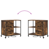 Office Cabinet with Wheel Smoked oak Engineered wood