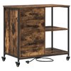 Office Cabinet with Wheel Smoked oak Engineered wood